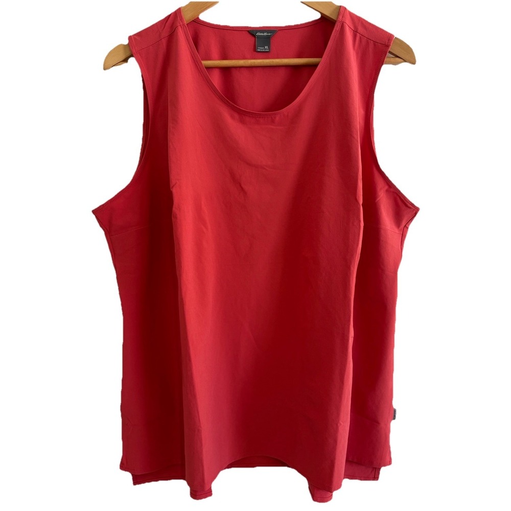Eddie Bauer Travex Tank XL Coral Red Polyester Spandex Smart Performance Hiking